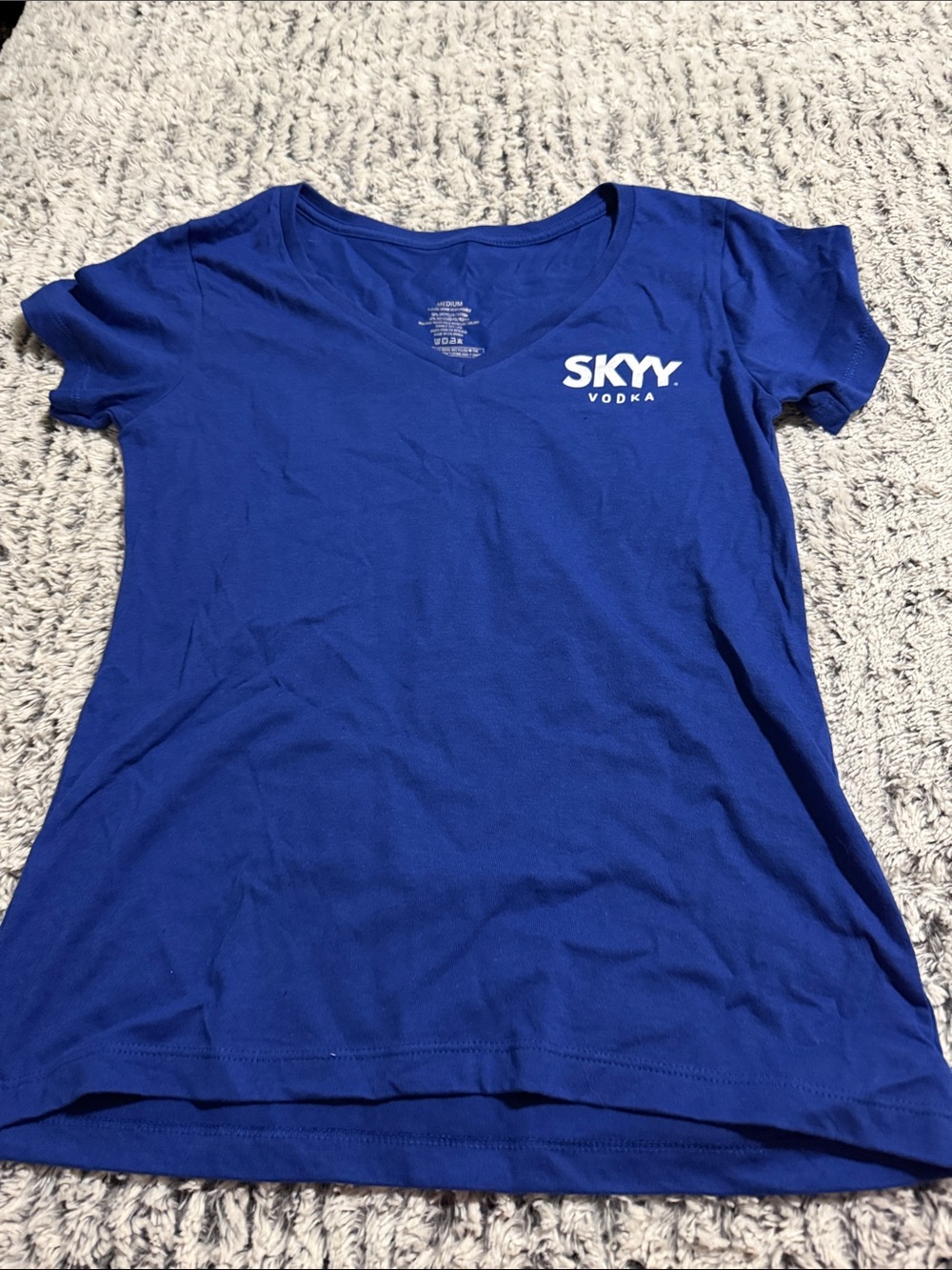 Sky Royal Blue V-Neck Logo Tee